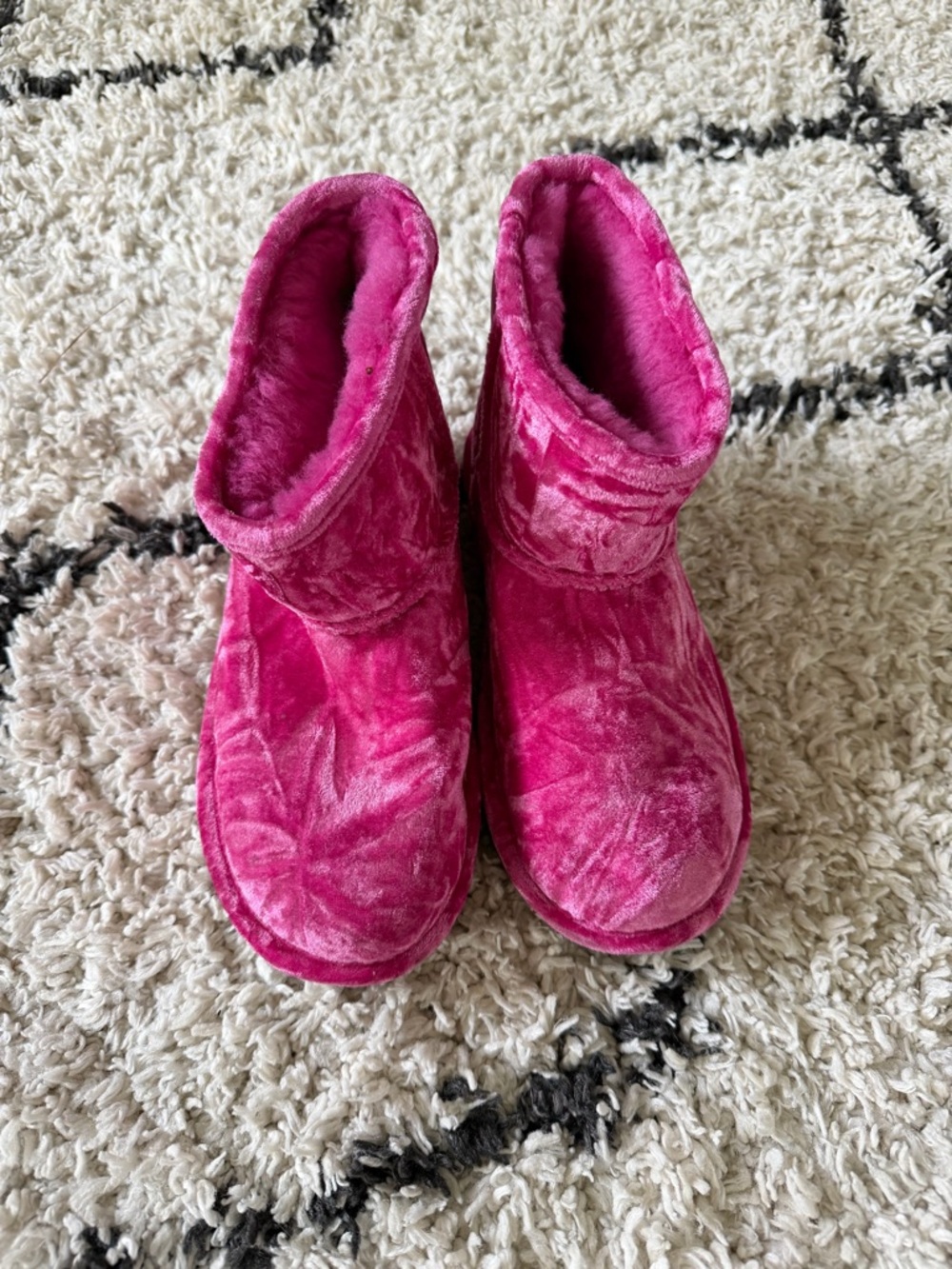 UGG Plush Hot Pink Short Booties